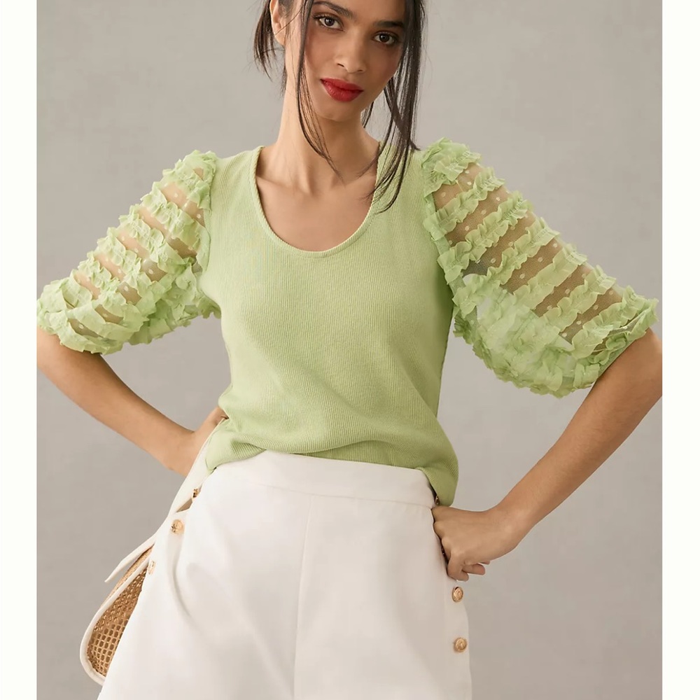 NWT Dolan Ruffle Sleeve Top